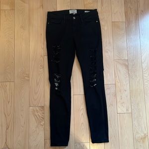 Frame Jeans Black Distressed